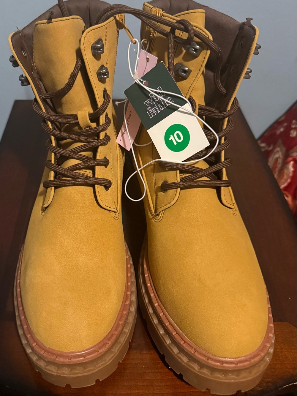 wild fable Men's Mustard Brown Lace-Up Work Boots